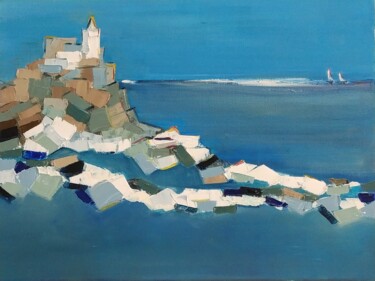 Malarstwo zatytułowany „Seascape 25. Porto…” autorstwa Helga_g, Oryginalna praca, Olej
