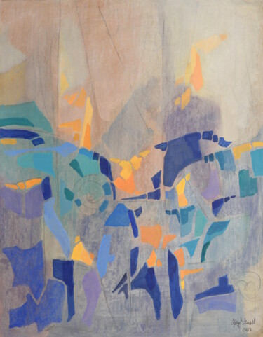 Pittura intitolato "Fragments 7" da Helge Hensel, Opera d'arte originale, Acrilico