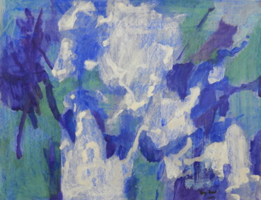 Schilderij getiteld "Broken Blue No. 2" door Helge Hensel, Origineel Kunstwerk, Acryl