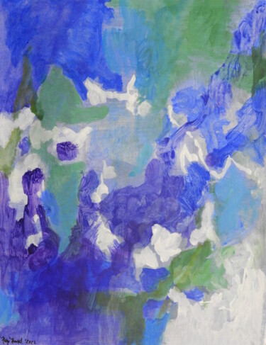 Schilderij getiteld "Blue Period No. 2" door Helge Hensel, Origineel Kunstwerk, Acryl