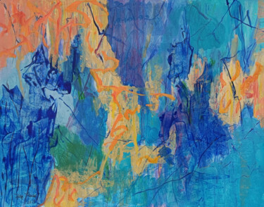 Peinture intitulée "Blue Period No. 6" par Helge Hensel, Œuvre d'art originale, Acrylique