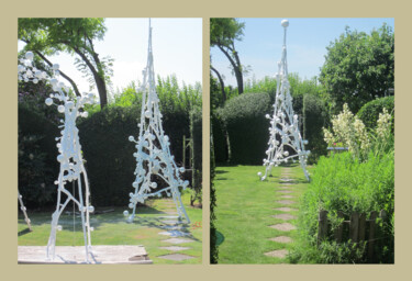 Sculpture titled "Obelisk 4" by Helmut Hoedlmozer, Original Artwork, Metals