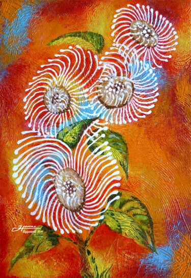 Peinture intitulée "The Wild Flowers" par Hemu Aggarwal (hyaggarwal), Œuvre d'art originale, Acrylique