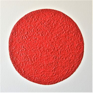 Pintura titulada "Red circle - object…" por Henk Broeke, Obra de arte original, Acrílico Montado en Bastidor de camilla de m…