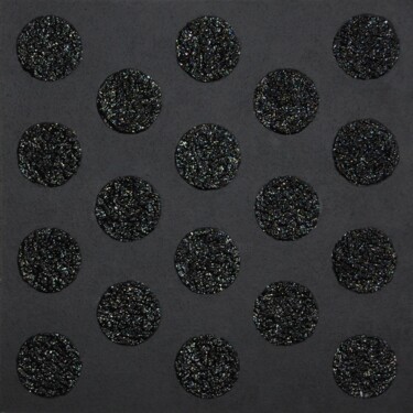 「Black circles - nr.…」というタイトルの絵画 Henk Broekeによって, オリジナルのアートワーク, アクリル ウッドストレッチャーフレームにマウント