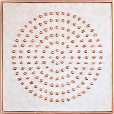 Painting titled "Golden circle of al…" by Henk Broeke, Original Artwork, Acrylic Mounted on Wood Panel