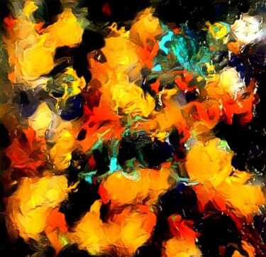 Digital Arts titled "Turquoise in Yellow" by Henk Dekkers, Original Artwork, Digital Photography