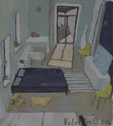 Schilderij getiteld "Bedroom" door Hennadii Volokitin, Origineel Kunstwerk, Olie