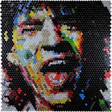 Collages intitolato "Mick Jagger" da Henning Leuschner, Opera d'arte originale, Collages