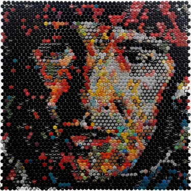 Collagen mit dem Titel "Bruce Springsteen" von Henning Leuschner, Original-Kunstwerk, Collagen