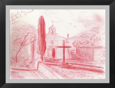 Drawing titled "Chapelle des Pénite…" by Hénohut De Zhéry, Original Artwork, Conté