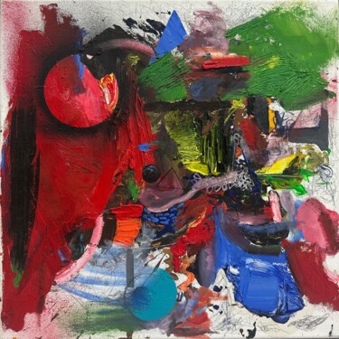 Malarstwo zatytułowany „Uncertain spaces 9” autorstwa Henok Getachew Woldegebreal, Oryginalna praca, Olej Zamontowany na Dre…
