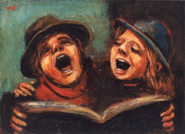 绘画 标题为“Chanteurs 2” 由Henri Eisenberg, 原创艺术品, 丙烯