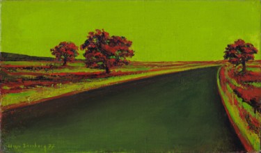 Картина под названием "Route verte" - Henri Eisenberg, Подлинное произведение искусства, Акрил Установлен на Деревянная рама…