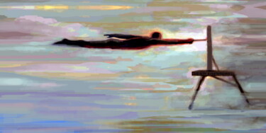 Arte digital titulada "Peintre planant" por Henri Eisenberg, Obra de arte original, Trabajo Digital 2D