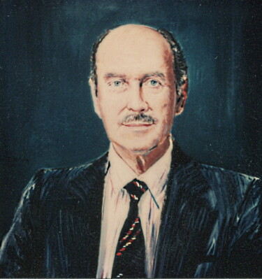 Painting titled "Portrait Homme 2" by Henri Eisenberg, Original Artwork, Acrylic Mounted on Wood Stretcher frame