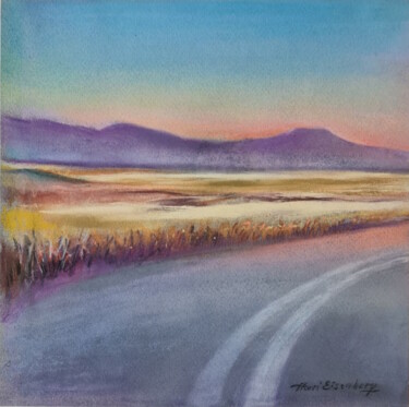 Painting titled "Route à l'Aurore 1" by Henri Eisenberg, Original Artwork, Pastel Mounted on Cardboard