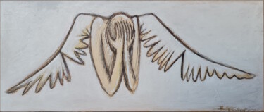 Pintura titulada "Ailes brisées" por Henri Eisenberg, Obra de arte original, Bolígrafo Montado en Otro panel rígido
