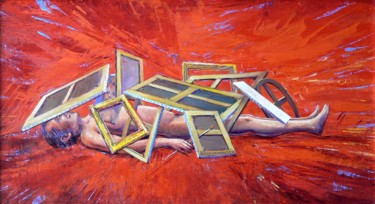 Malerei mit dem Titel "Mon Testament" von Henri Eisenberg, Original-Kunstwerk, Acryl Auf Keilrahmen aus Holz montiert