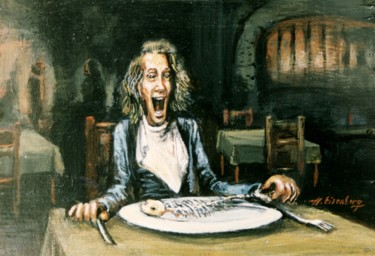 Painting titled "Mangeur Maigre" by Henri Eisenberg, Original Artwork, Acrylic