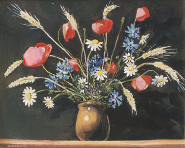 Pittura intitolato "Bouquet de Fleurs d…" da Henri Eisenberg, Opera d'arte originale, Olio Montato su Telaio per barella in…
