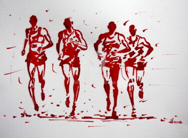 Drawing titled "Cross-country" by Henri Ibara, Original Artwork, Ink