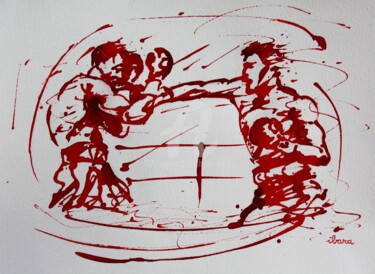 Desenho intitulada "Boxe N°11" por Henri Ibara, Obras de arte originais, Tinta