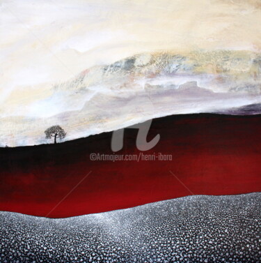 Malerei mit dem Titel "Terre rouge et lumi…" von Henri Ibara, Original-Kunstwerk, Acryl