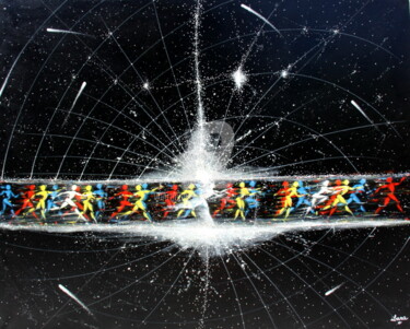 Peinture intitulée "Empreinte d'étoiles…" par Henri Ibara, Œuvre d'art originale, Acrylique
