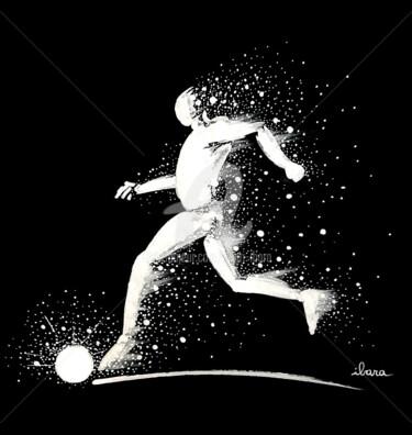 "Football cosmique" başlıklı Resim Henri Ibara tarafından, Orijinal sanat, Guaş boya