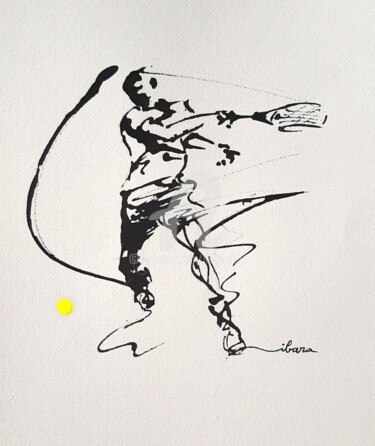 "tennis N°29" başlıklı Resim Henri Ibara tarafından, Orijinal sanat, Mürekkep