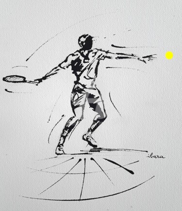 图画 标题为“Tennis N°31” 由Henri Ibara, 原创艺术品, 墨