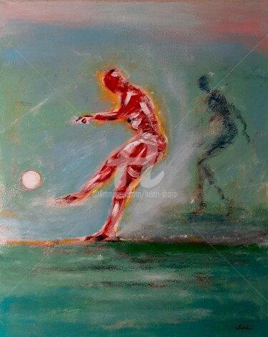 Peinture intitulée "Football N°100" par Henri Ibara, Œuvre d'art originale, Acrylique Monté sur Châssis en bois