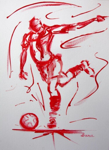 Disegno intitolato "football-n-30-dessi…" da Henri Ibara, Opera d'arte originale, Altro