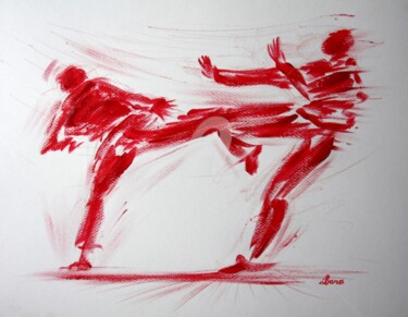 Pintura titulada "karate-n-1-dessin-c…" por Henri Ibara, Obra de arte original, Acrílico