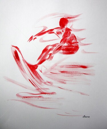 Peinture intitulée "surf-n-2-dessin-cal…" par Henri Ibara, Œuvre d'art originale, Acrylique