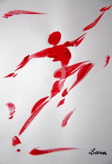 Dibujo titulada "homme-rouge-c-dessi…" por Henri Ibara, Obra de arte original
