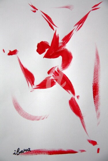 Рисунок под названием "homme-rouge-d-dessi…" - Henri Ibara, Подлинное произведение искусства