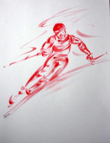 Malerei mit dem Titel "ski-n-1-dessin-call…" von Henri Ibara, Original-Kunstwerk, Acryl