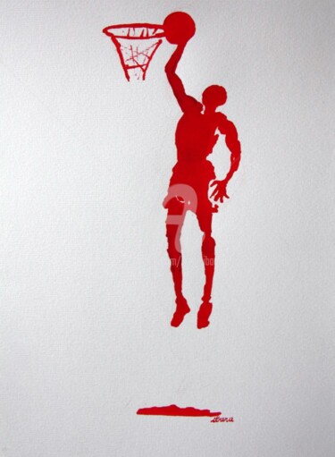 Disegno intitolato "basket-n-4-dessin-c…" da Henri Ibara, Opera d'arte originale, Altro