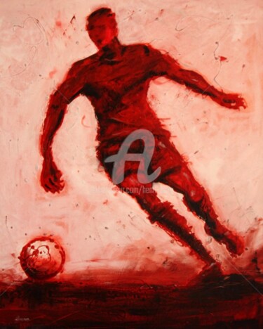 Painting titled "football N°55 bis" by Henri Ibara, Original Artwork, Acrylic