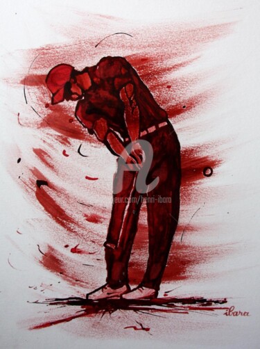 Dibujo titulada "golf-n-11-dessin-d-…" por Henri Ibara, Obra de arte original, Tinta