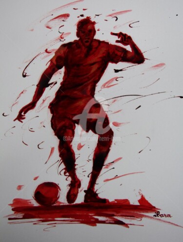 Dibujo titulada "football-n-56-dessi…" por Henri Ibara, Obra de arte original, Tinta
