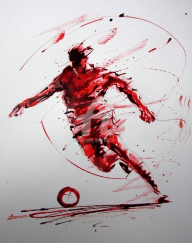Dibujo titulada "football-n-72-dessi…" por Henri Ibara, Obra de arte original, Tinta