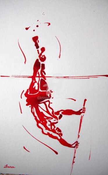 Tekening getiteld "saut-a-la-perche-ho…" door Henri Ibara, Origineel Kunstwerk, Inkt