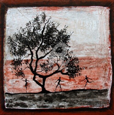 Peinture intitulée "esprit-de-l-arbre-n…" par Henri Ibara, Œuvre d'art originale, Acrylique