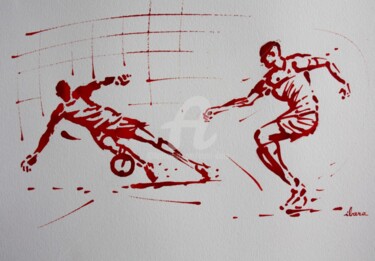 Zeichnungen mit dem Titel "football-n-88-dessi…" von Henri Ibara, Original-Kunstwerk, Tinte