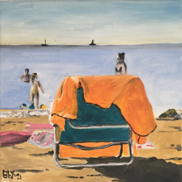 Malerei mit dem Titel "serviette orange" von Henri Papillon, Original-Kunstwerk, Öl