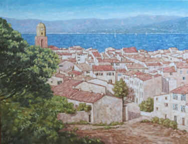Pintura intitulada "Le village de St Tr…" por Henri Remi, Obras de arte originais, Óleo