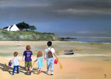 Pintura titulada "vacances bretonnes" por Henri Sacchi, Obra de arte original, Acrílico